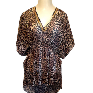 Marie Melili leopard swim cover-up size large